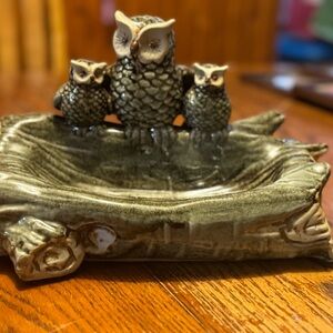 Charming Woodland Owl Ceramic Sculpture